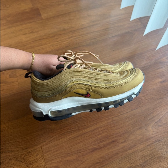 Nike Air Max 97 Metallic Gold Sneakers - Picture 1 of 5